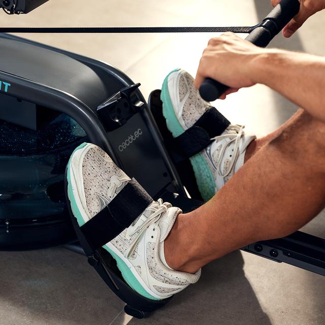Reposapiés con correas ajustables del remo Cecotec Drumfit Rower 10000 Neptuno