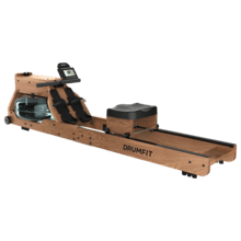 Drumfit Rower 20000 Neptuno Wood Remador resistente à água com acabamento em madeira. Tanque com capacidade de 13 litros. APLICATIVO. Sela ajustável horizontalmente. Ecrã LCD. Suporte ao dispositivo. Guiador duplo. Peso máximo 135 kg e altura máxima 195 cm.