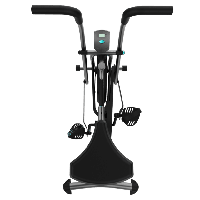 Drumfit CrossFit 1000 Eolo Bicicleta indoor con resistencia al aire ajustable manualmente. Sillín ajustable verticalmente. Pantalla LCD. Pedaleo bidireccional. Peso máximo de 100 kg y altura máxima 180 cm.