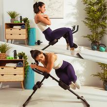 Drumfit AB Trainer Máquina de abdominales plegable con soporte para dispositivos. Pantalla LCD. 2 posiciones. Almohadillas acolchadas. Peso máximo del usuario 130 kg. Altura máxima 185 cm.