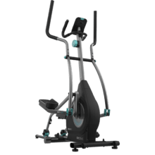 Drumfit Elliptical 8000 Motor Pro Ellipsentrainer mit motorisch verstellbarem Magnetwiderstand. APP.  Klappbar. LCD-Display mit Geräteunterstützung. 8 kg Schwungrad. Herzfrequenzmessgerät. Schrittlänge 40 cm. Höchstgewicht 110 kg und Höchstgröße 190 cm.