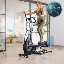 Drumfit Elliptical 8000 Motor Pro Bicicleta elíptica com resistência magnética ajustável por motor. APP.  Dobrável. Ecrã LCD com suporte para dispositivos. Volante de inércia 8 kg. Monitor cardíaco. Passo 40 cm.