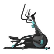 Drumfit Elliptical 10000 Motor Pro Bicicleta elíptica com sistema de resistência magnética regulável por motor. 32 níveis de resistência. APP. Dobrável. Ecrã LCD com suporte para dispositivos. Volante de inércia 10 kg. Monitor cardiaco. Passo 43 cm. Calha dupla.