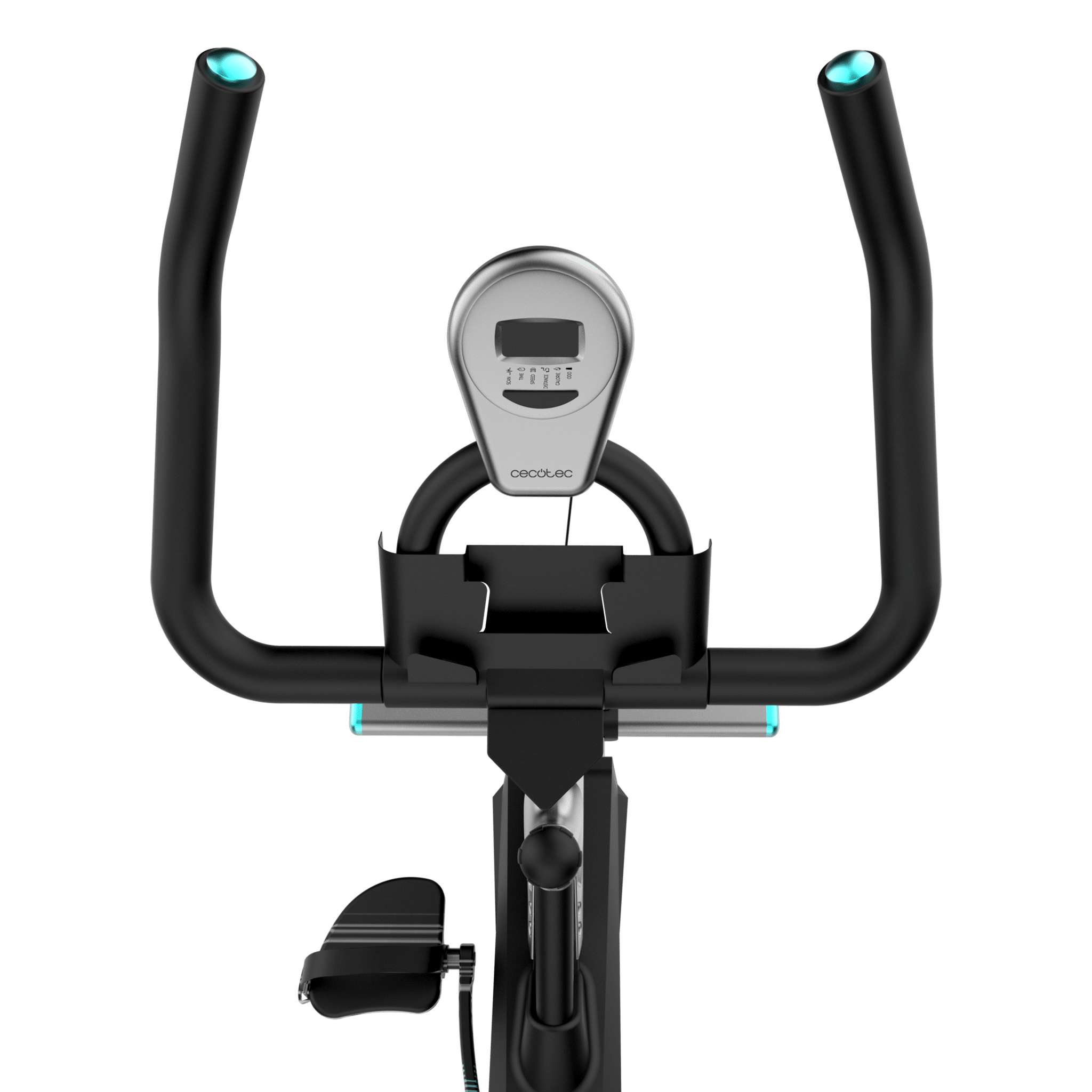 Manillar, pantalla LCD y soporte para móvil de Cecotec DrumFit Indoor 6000 Compact