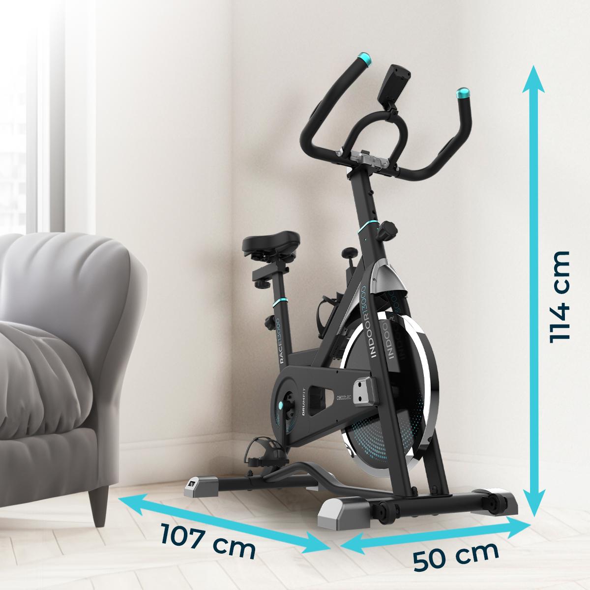 Cecotec Bicicleta Indoor Drumfit 13000 Delfos, Plateado