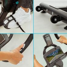DrumFit Indoor 13000 Race Sprint Bicicleta de ciclismo indoor con volante de inercia de 13 Kg. Pulsómetro. Pantalla LCD. Soporte para dispositivos. Ruedas de transporte. Resistencia por fricción. Sillín ajustable vertical y horizontalmente. Peso máximo de 110 kg y altura máxima 190 cm.