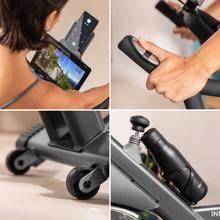 DrumFit Indoor 20000 Race Bicicleta de ciclismo indoor con volante de inercia de 20 Kg. Pulsómetro. Pantalla LCD. Doble soporte para dispositivos y soporte para botella. Manillar deportivo. Ruedas de transporte. Sillín ajustable vertical y horizontalmente. Peso máximo de 120 kg y altura máxima 190 cm.