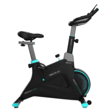 Bicicleta interna DrumFit Indoor 10000 MagnoMotor Connected com sistema de resistência magnética. Resistência motorizada. APLICATIVO. Volante de 10 Kg. Suporte ao dispositivo. Rodas de transporte. Pulsômetro. Peso máximo 120 kg e altura máxima 190 cm.