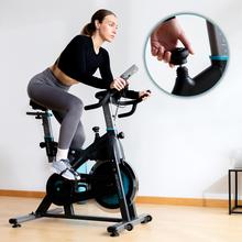 DrumFit Indoor 24000 Race Sprint Bicicleta indoor de spinning con volante de inercia de 24 Kg. APP. Pulsómetro. Pantalla LCD. Soporte para dispositivos y botella. Ruedas de transporte. Sillín ajustable vertical y horizontalmente. Peso máximo de 120 kg y altura máxima 190 cm.