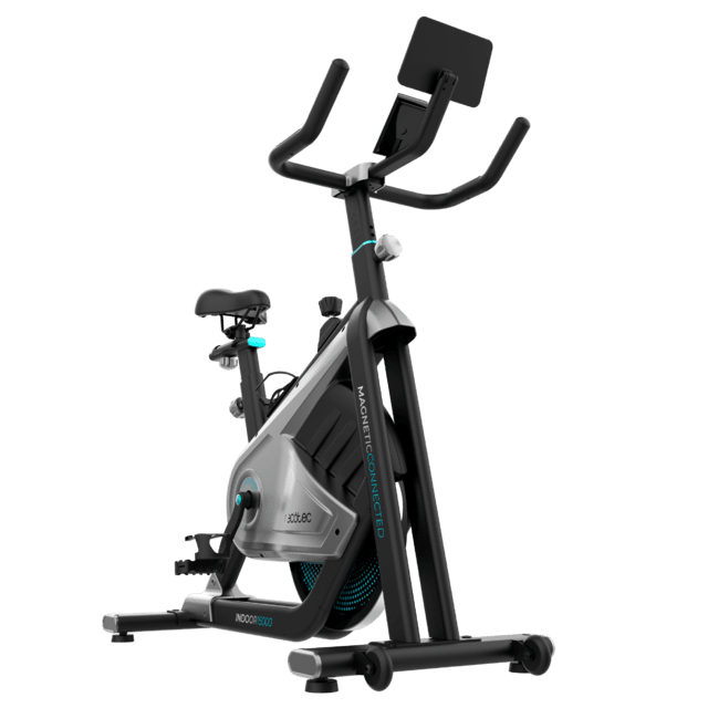 Cecotec DrumFit Indoor 15000 Magnetic Connected vista frontal con soporte para dispositivo