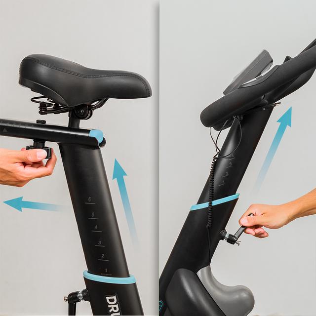 DrumFit Indoor 24000 Magnetic Connected Bicicleta de interior com sistema de resistência magnética ajustável. APP. Volante de inércia de 24 kg. Ecrã LCD. Suporte para dispositivo. Monitor cardiaco.