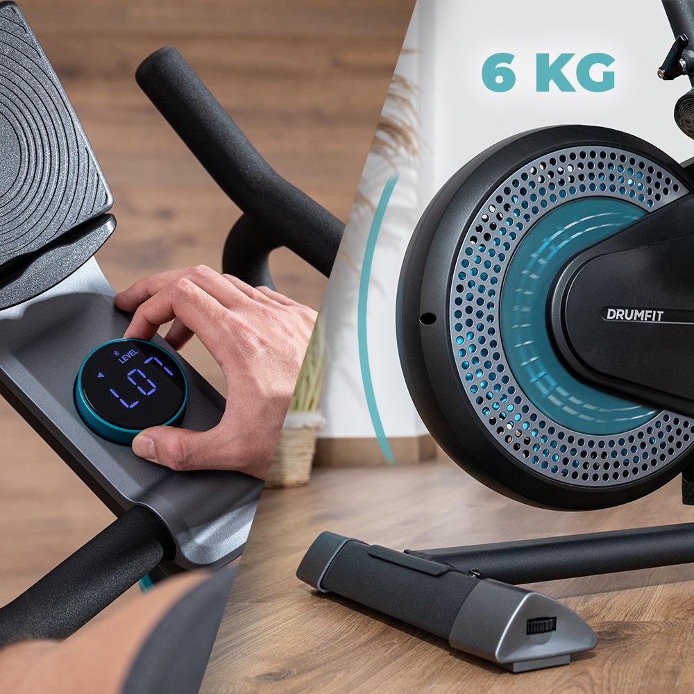 Volante de inercia de 6 kg y pantalla circular Cecotec DrumFit Indoor Eolo