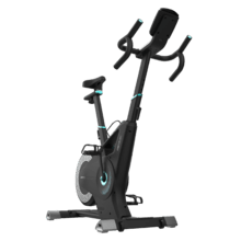 DrumFit Indoor Eolo Bicicleta indoor de resistencia combinada: aire y magnética. APP. Soporte para dispositivos y botella. Pulsómetro banda pectoral. Pantalla LED circular. Manillar deportivo. Volante de inercia 6 Kg. Peso máximo de 150 kg y altura máxima 190 cm.