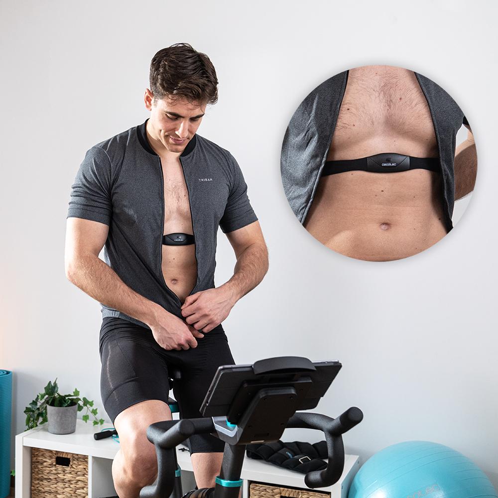 Pulsómetro con banda pectoral de la Cecotec DrumFit Indoor Eolo