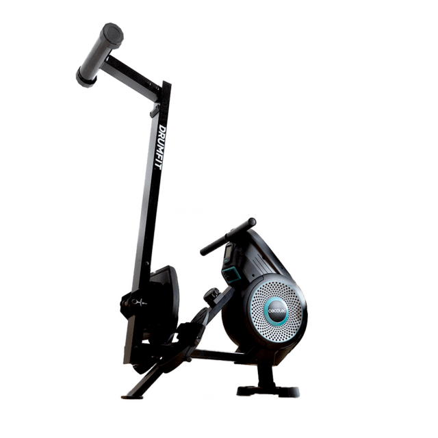 Drumfit Rower Eolo Magno Spirit Remo de resistencia combinada: aire y magnética. Pantalla LCD. 8 niveles de resistencia regulables manualmente. Ruedas de transporte. Correas de sujeción. Altura máxima de usuario 190 cm. Plegado verticalmente.