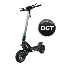 Bongo Z City trottinette électrique avec une puissance maximale de 1000 W et une suspension dynamique à double bras avec technologie SXƧ pour surmonter tout obstacle. Avec une autonomie jusqu'à 55 km et des roues tout-terrain de 10,5".