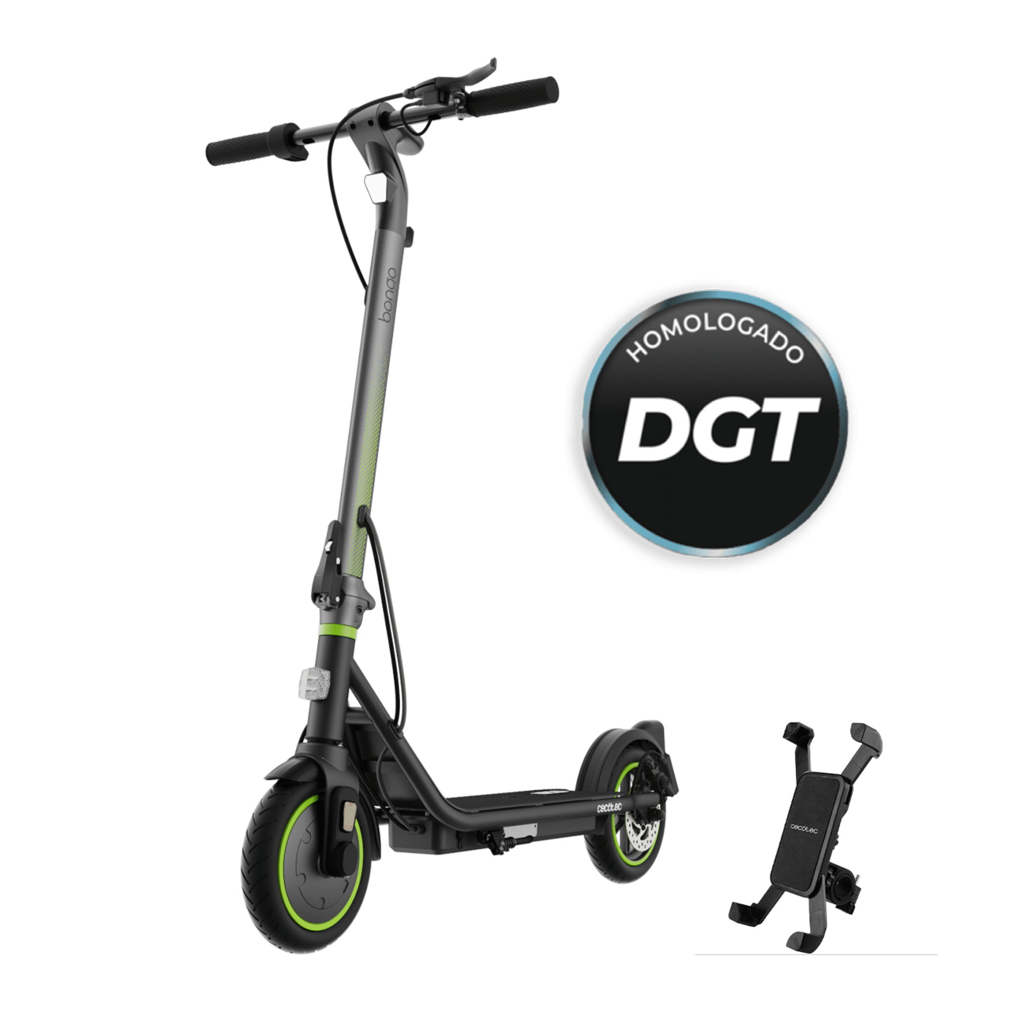 Bongo D30 Mobile Patinete eléctrico de 350 W con un pico máximo de 650 W y 30 km de autonomía. Homologado para cumplir con los requisitos de la normativa española de circulación.