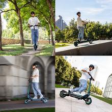 Bongo Serie Y65 Patinete eléctrico con motor de 1200 W (500 W nominal) y autonomía de 65 km. Ruedas de 10” y doble suspensión. Cumple con todos los requisitos de la nueva normativa española de circulación.