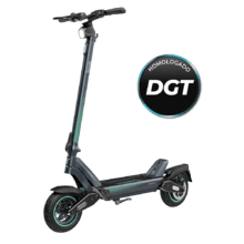 Bongo Serie Y65 Trotinete elétrica com motor de 1200 W (500 W nominal) e com autonomia de 65 km. Rodas de 10” e suspensão dupla. Cumpre todos os requisitos da nova regulamentação espanhola de trânsito rodoviário.