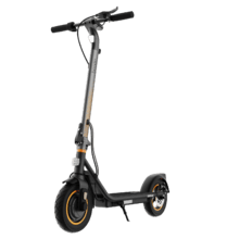 Scooter elétrica Bongo D30 XL Connected com potência máxima de 700W e pneus de 10" que permitem superar encostas e viajar confortavelmente em qualquer superfície. Com autonomia de até 30 km. Cumpre todos os requisitos das novas regras de trânsito espanholas.