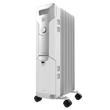 Radiatore elettrico ad olio readywarm 5000 space. 5 elementi, bassa potenza, 1000 W, 3 livelli, portacavi, controllo facile, maniglia, ruote, sistema di sicurezza, bianco, 12 m²