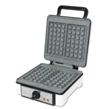 Fun Gofrestone Double - Piastra elettrica per waffle con rivestimento RockStone, Termostato regolabile, Waffle grande formato, 1200 W