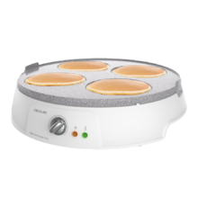 Máquina para crepes Fun Crepestone Twin. 1200 W, Placa reversível com revestimento antiaderente RockStone, Termóstato ajustável, Rolo de espalhamento e Espátula Incluído, 30,5 cm