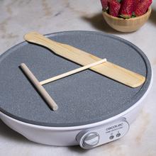 Máquina para crepes Fun Crepestone. 1000 W, Placa com revestimento antiaderente RockStone, Termóstato ajustável, Rolo de espalhamento e Espátula Incluído, 30,5 cm