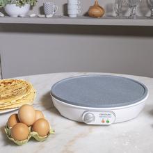 Fun Crepestone Crêpesmaker 1000 W, antihaftbeschichtete RockStone-Platte, einstellbarer Thermostat, Streuwalze und Spatel im Lieferumfang enthalten, Kontrollleuchte, 30,5 cm