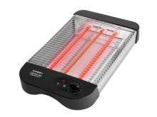 Turbo EasyToast Basic. ‌Torradeira plana 900 W, 3 Resistências de halogéneo, 6 níveis, Bandeja recolhe-migalhas e espaço para cabos, preto