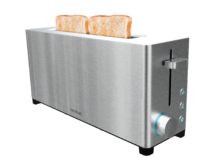 Grille-pain YummyToast Extra - avec une fente longue, finitions en acier inoxydable, puissance de 1050 W, 5 niveaux de puissance, 2 fonctions prédéfinies et plateau ramasse-miettes