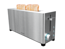 YummyToast Extra Toaster - Einzelner langer Schlitz, Edelstahl, 1050 Watt Leistung, 5 Leistungsstufen, 2 voreingestellte Funktionen, Krümelfach