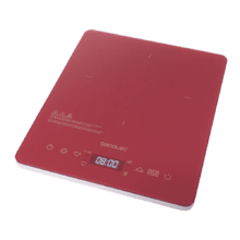 Tragbare Induktionsplatte Full Crystal Scarlet Leistung 2000 W, einstellbare Temperatur, 4 voreingestellte Programme, Timer, Bratpfannen bis zu 28 cm