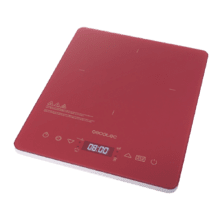 Plaque à induction portable Full Crystal Scarlet. 2000 W de puissance, température réglable, 4 programmes préétablis et minuterie. Pour des poêles jusqu’à 28 cm