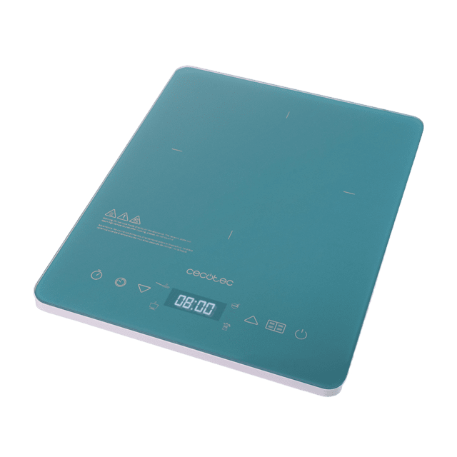 Placa de inducción portátil Full Crystal Sky. 2000 W, Potencia y Temperatura regulable, 4 programas preconfigurados, Temporizador, Sartenes hasta 28 cm