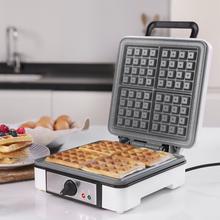 Piastra per waffles Fun Gofrestone 4Inox. 1200 W, acciaio inossidabile, cucina 4 waffle allo stesso tempo, rivestimento antiaderente Rockstone e temperatura regolabile.