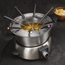 Fun GourmetFondue Elektrische Fondue Edelstahl, Leistung 1000 W, 8 Gabeln, für Käse, Schokolade und Öl