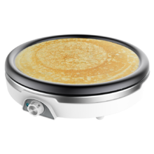 Piastra per crepe Fun Crepestone XL Inox. 1350 W, acciaio inossidabile, Piastra estraibile con rivestimento antiaderente, Termostato regolabile, rullo spargitore e spatola inclusi, 38 cm