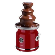 Fun Chocolicious. Fuente de Chocolate con Potencia 90 W, Diseño Retro, Torre de Acero Inoxidable, 3 Niveles de Cascada, Desmontable, Piezas aptas para lavavajillas
