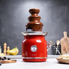 Fun Chocolicious. Fuente de Chocolate con Potencia 90 W, Diseño Retro, Torre de Acero Inoxidable, 3 Niveles de Cascada, Desmontable, Piezas aptas para lavavajillas