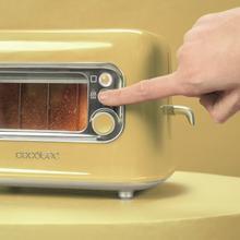 RetroVision Yellow Toaster mit Glasfenster, Retro-Design und Staubschutz.