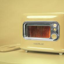 RetroVision Yellow Toaster mit Glasfenster, Retro-Design und Staubschutz.