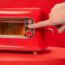 RetroVision Red Toaster mit Glasfenster, Retro-Design und Staubschutz.