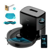 Conga 7490 Ultimate Home X-Treme Robot aspirador con navegación láser y base de autovaciado. Limpieza 4 en 1: barre, aspira, friega y pasa la mopa. Potencia de succión de 4000 Pa. 120 minutos de autonomía. Cepillo central multifunción, 1 mopa de fregado y 1 cepillo lateral. 3 niveles de potencia de aspiración y de fregado. Control APP y asistentes virtuales. Detección de bolsa automática. 2 litros de capacidad.