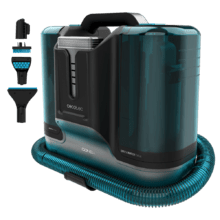 Conga Carpet&Spot Clean Liberty XL Aspiratore per tappezzeria con potenza di 150W con batteria e autonomia di 30 minuti. Due serbatoi, uno per l'acqua pulita e l'altro per l'acqua sporca. Accessorio per getto d'acqua e lavavetri.