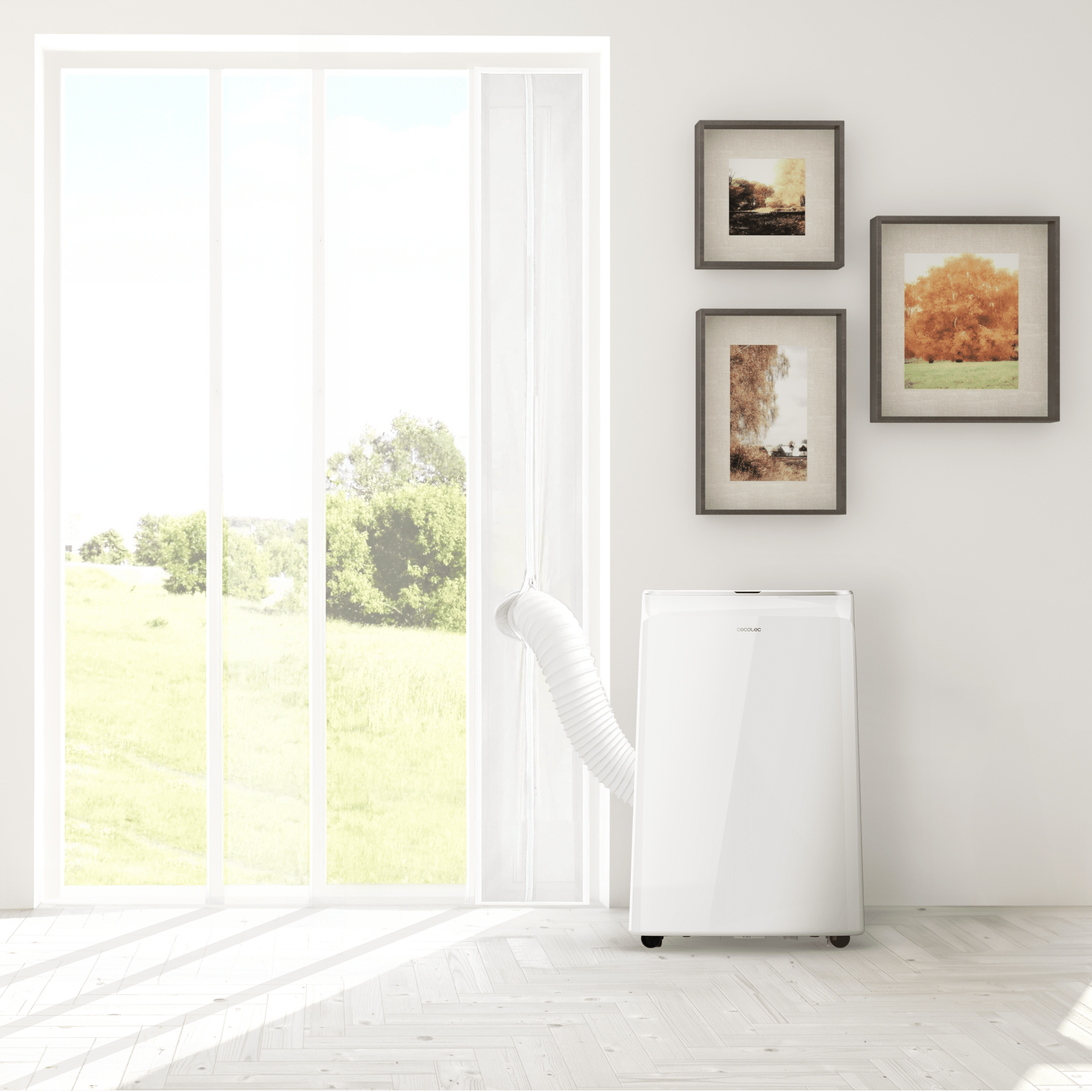 Cubierta Aislante Cecotec 230 x 35 cm instalada en puerta corredera