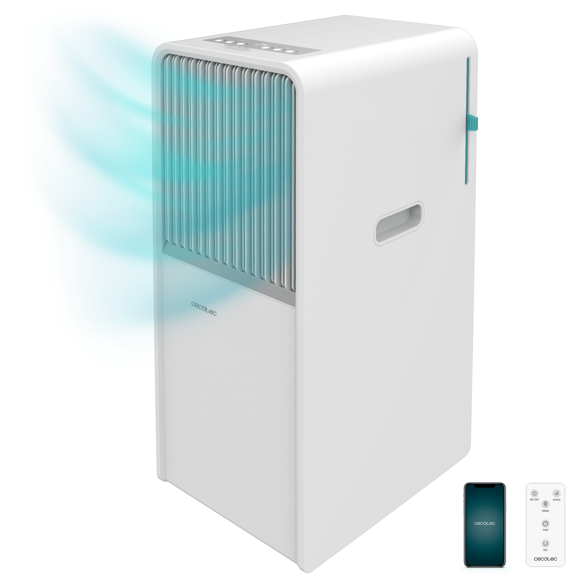 ForceClima 7550 Style Connected Condizionatore portatile di design da 7000 BTU con controllo wifi, touch panel e telecomando per un comfort totale.