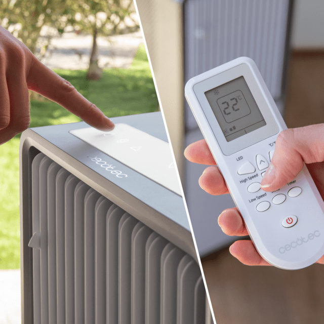 Panel táctil y mando a distancia del aire acondicionado portátil CECOTEC ForceClima 12650 Style Heating
