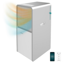 ForceClima 12850 Style Heating Connected Ar condicionado portátil de design de 12000 BTU com bomba de calor para utilização durante todo o ano com controlo Wi-Fi, painel tátil e controlo remoto para um conforto total.