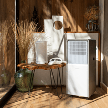 ForceClima 12850 Style Heating Connected Tragbare Design-Klimaanlage mit 12000 BTU und Wärmepumpe für den ganzjährigen Einsatz mit WiFi-Steuerung, Touchpanel und Fernbedienung für absoluten Komfort.